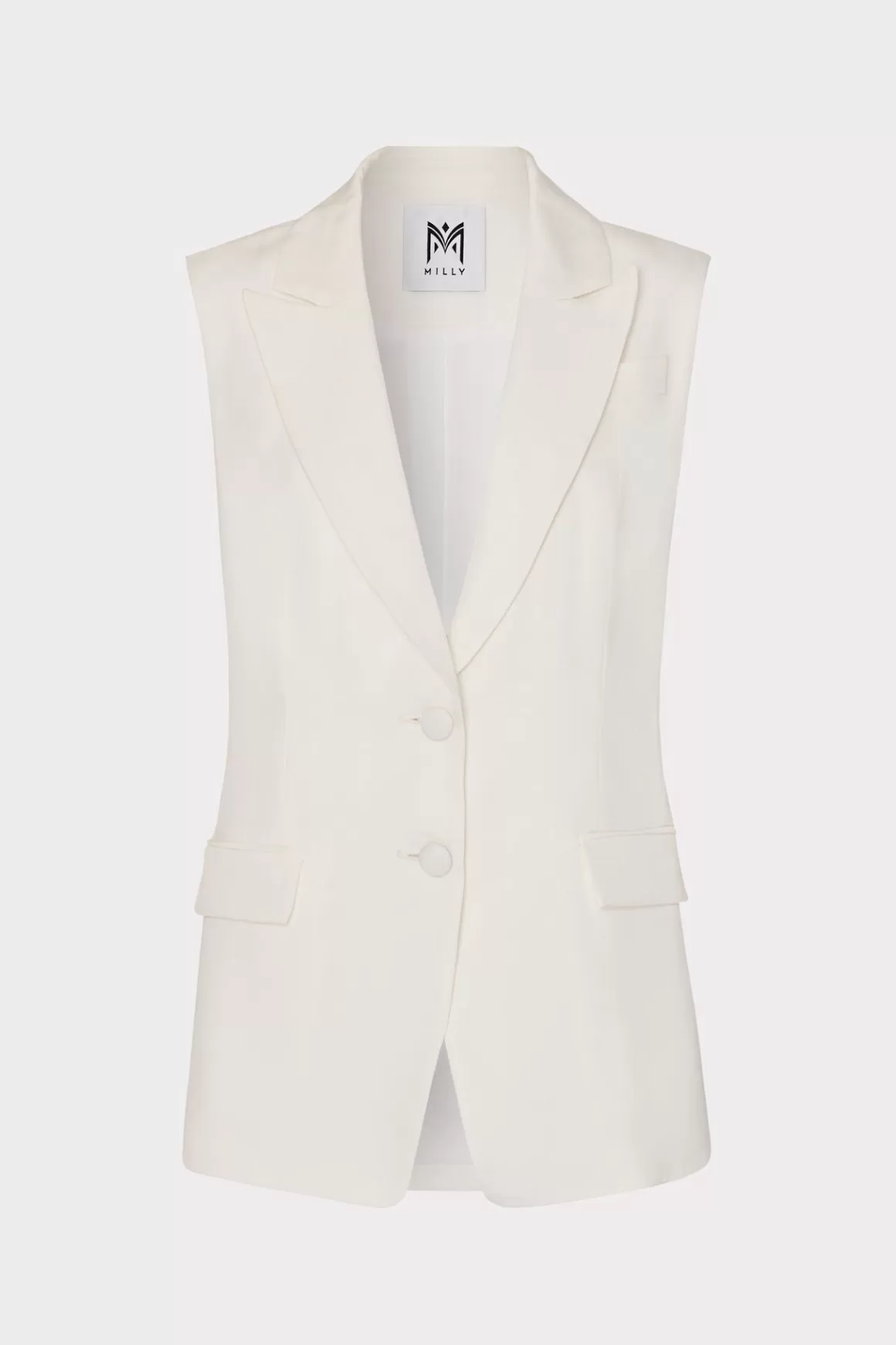 MILLY Coats & Jackets-Alba Sleeveless Blazer White