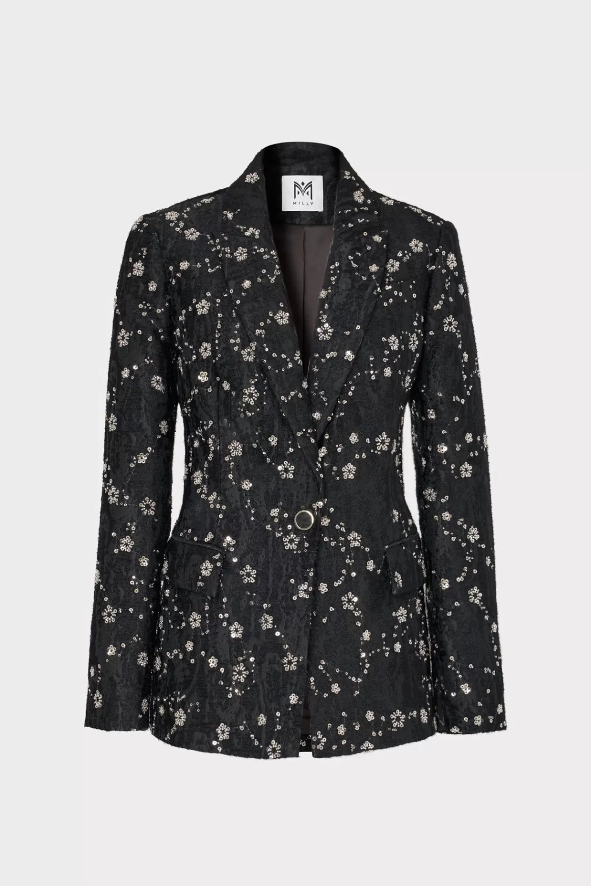 MILLY Coats & Jackets-Alexa Beaded Blazer Black