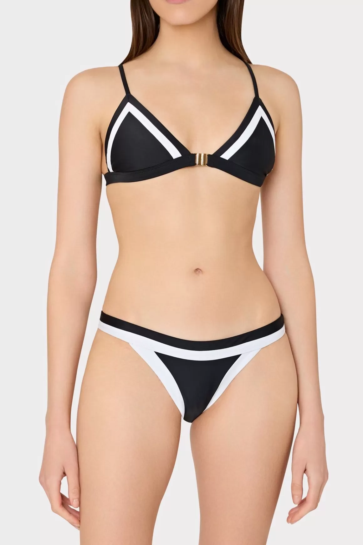 MILLY Bikinis-Amalfi Color Block Bikini Bottom Black Multi