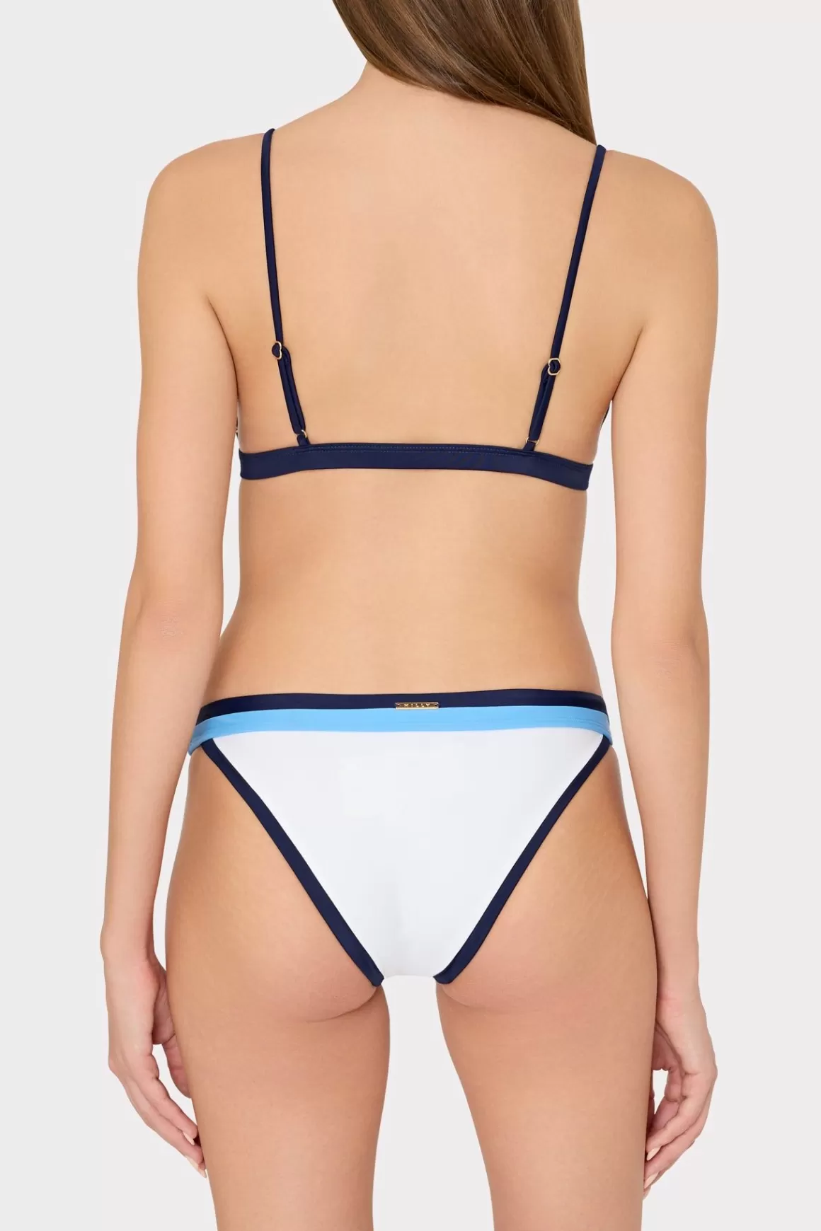 MILLY Jumpsuits & Rompers-Amalfi Color Block Bikini Bottom Navy Multi