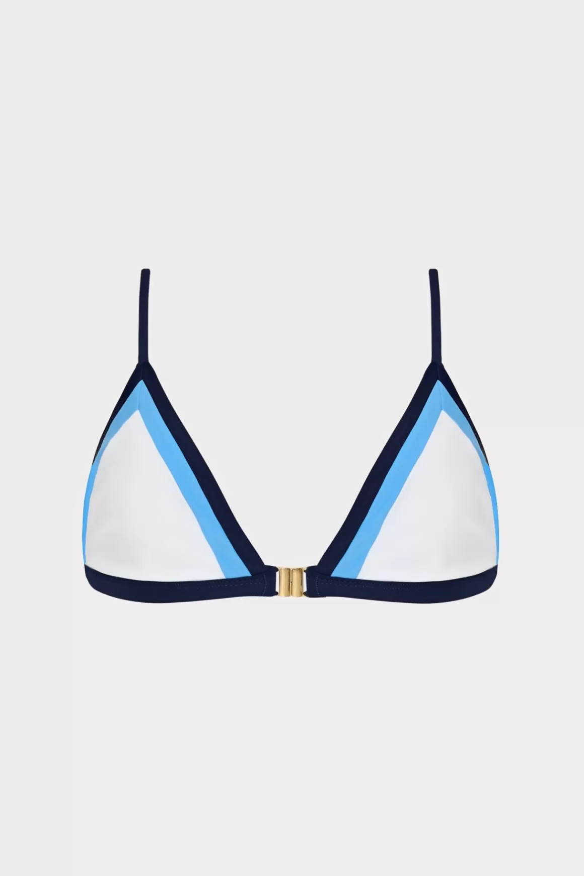 MILLY Bikinis-Amalfi Color Block Bikini Top Navy Multi