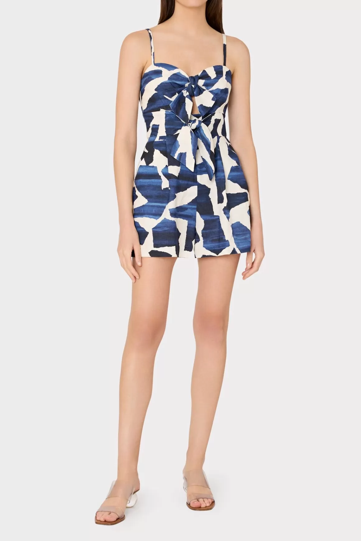 MILLY Cover-Ups-Anya Ocean Puzzle Romper Navy Multi