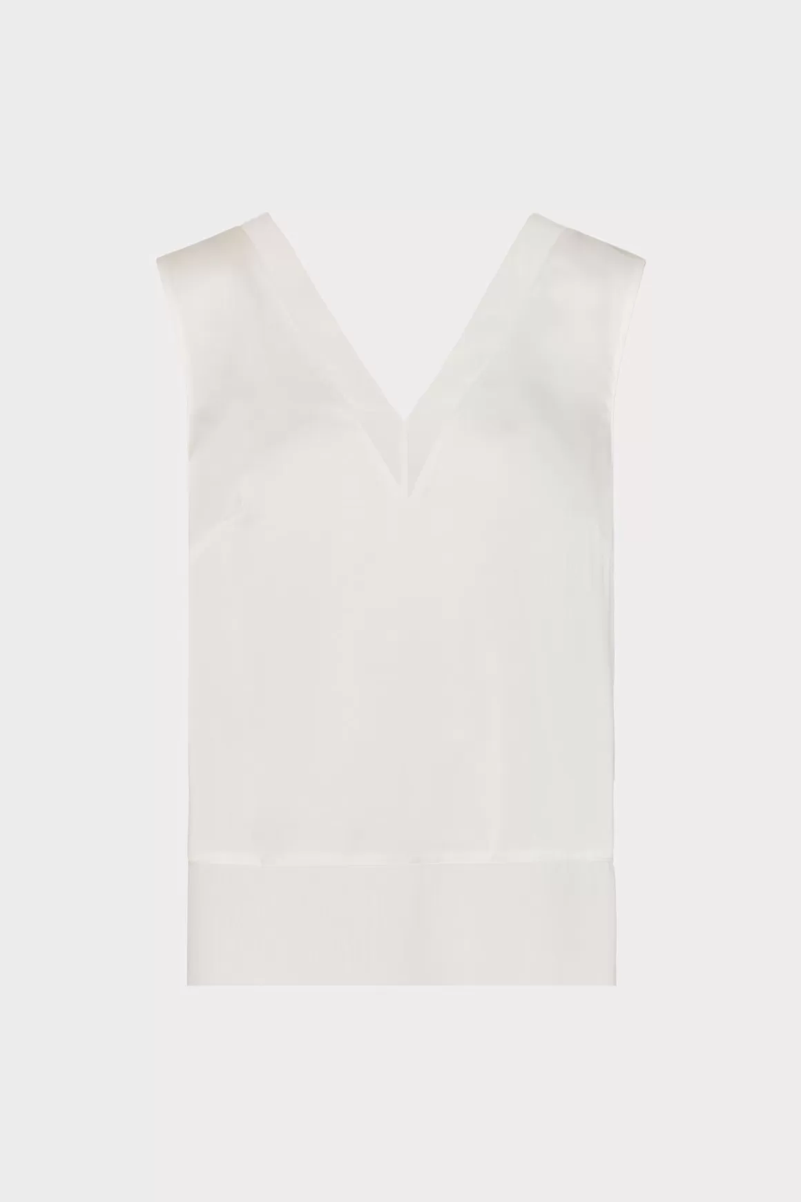 MILLY Tops-Avianna Satin Sleeveless Top White