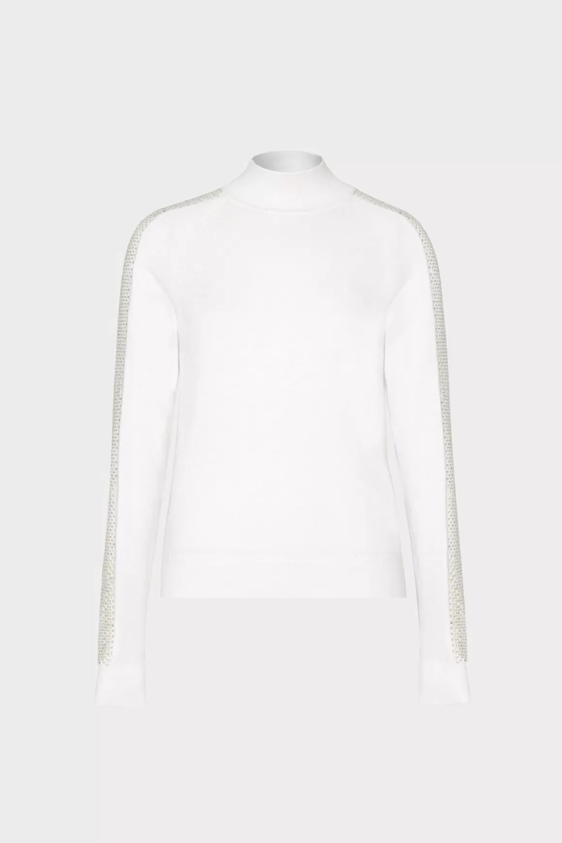 MILLY Sweaters & Knits-Crystal Racer Turtleneck Ecru