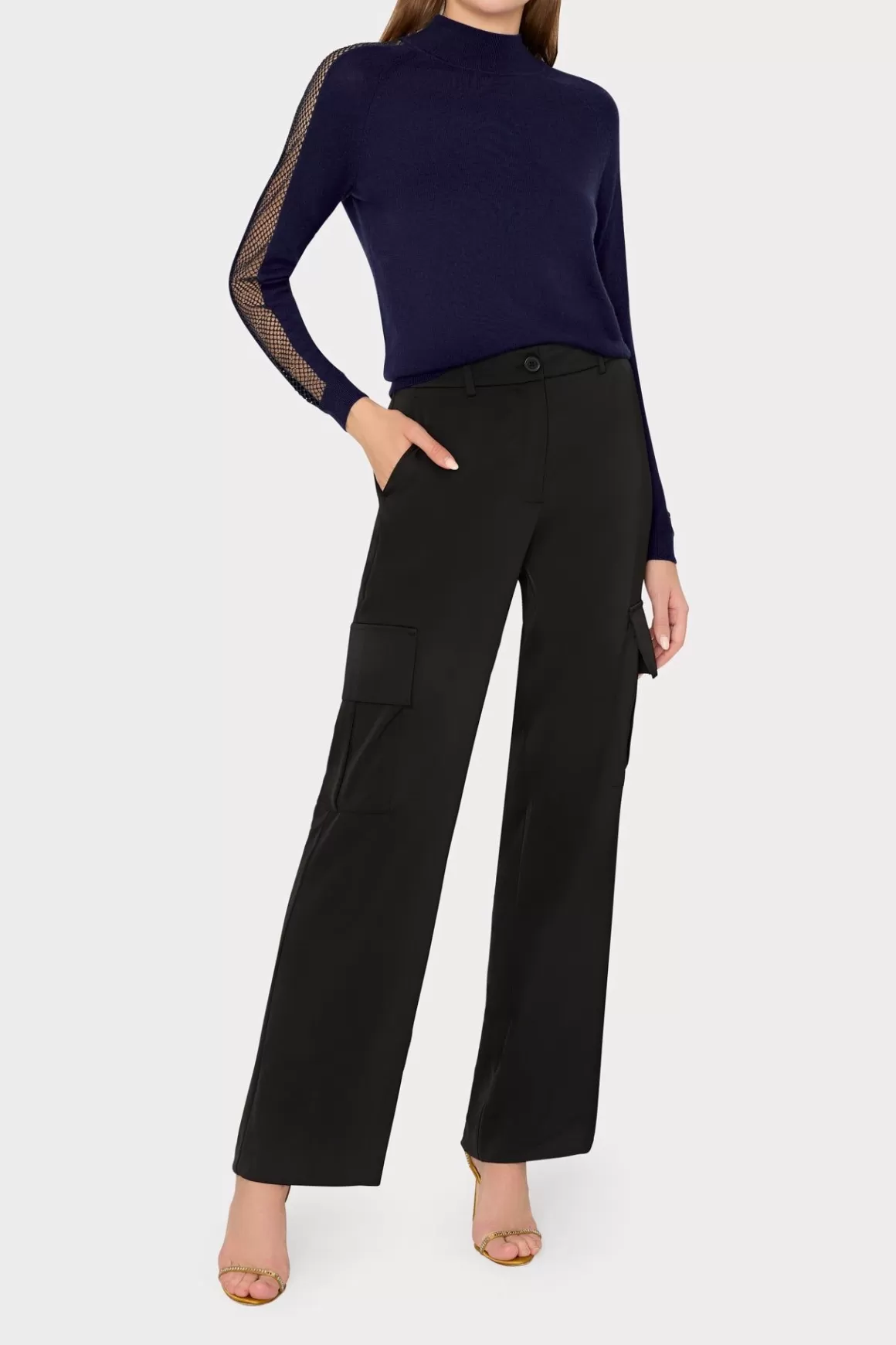 MILLY Sweaters & Knits-Crystal Racer Turtleneck Navy