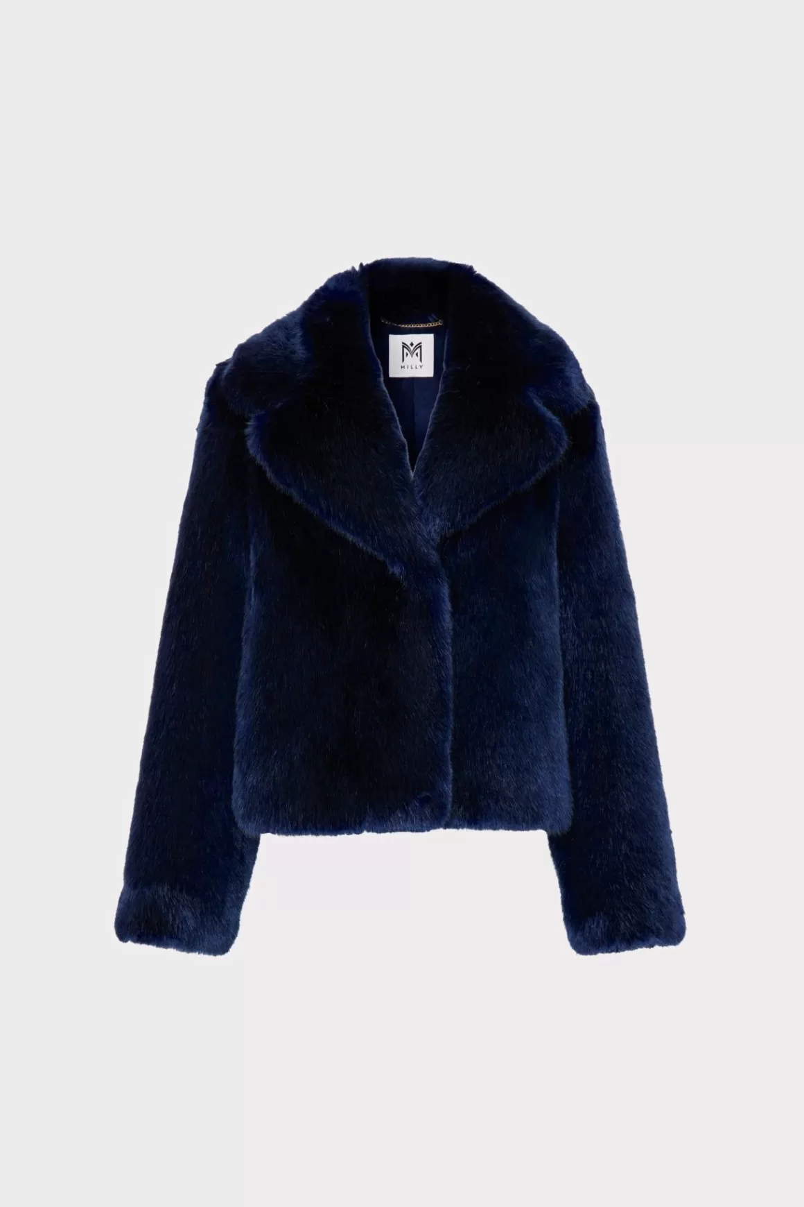 MILLY Coats & Jackets-Faye Faux Fur Coat Navy