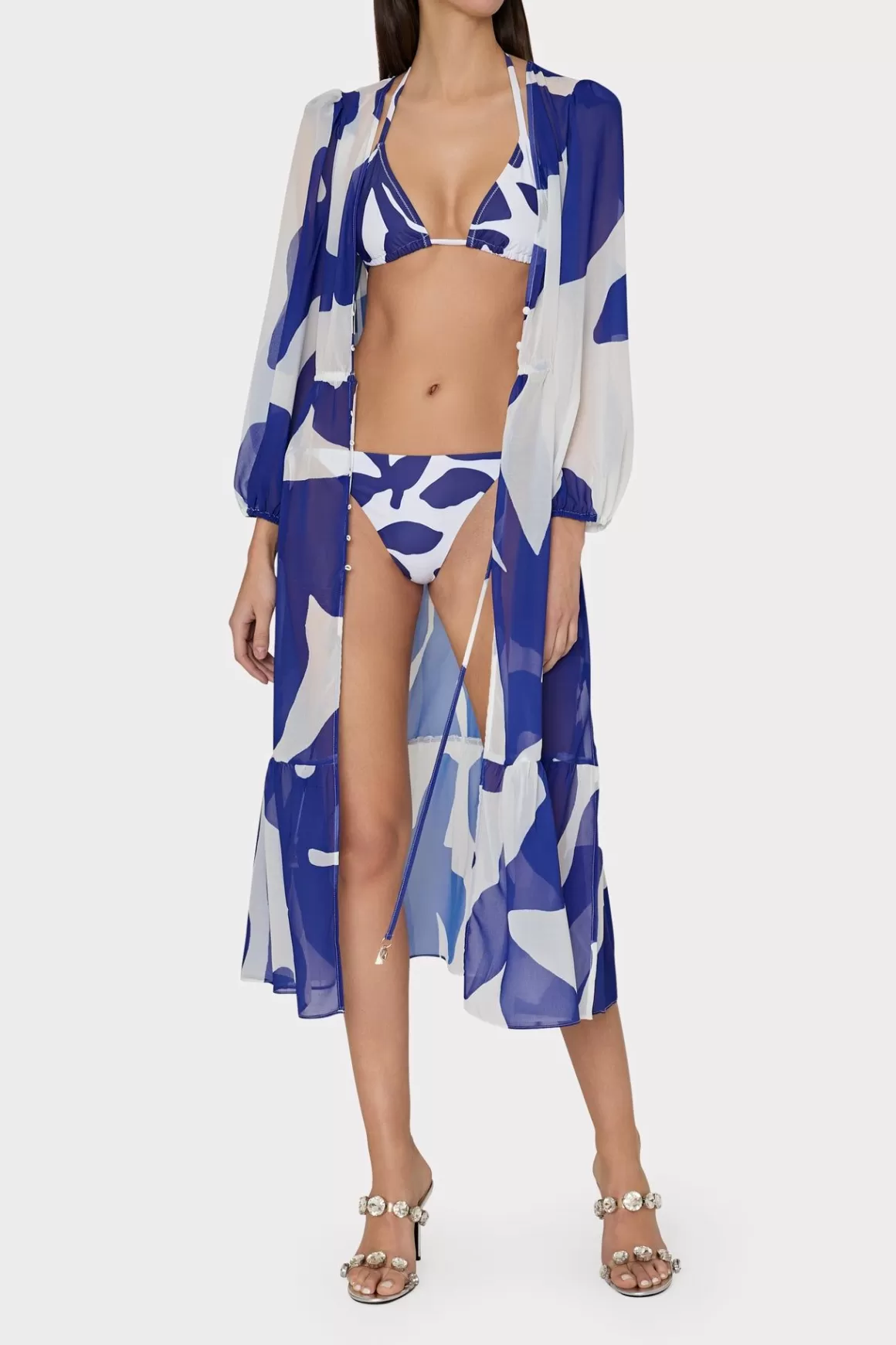 MILLY Cover-Ups-Fiona Grand Foliage Cover-Up Navy/White
