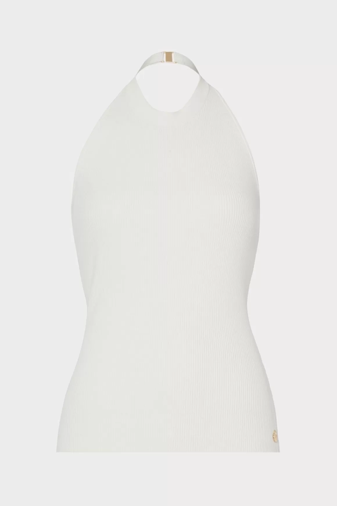 MILLY Sweaters & Knits-Metal Neck Trim Halter Top Ecru