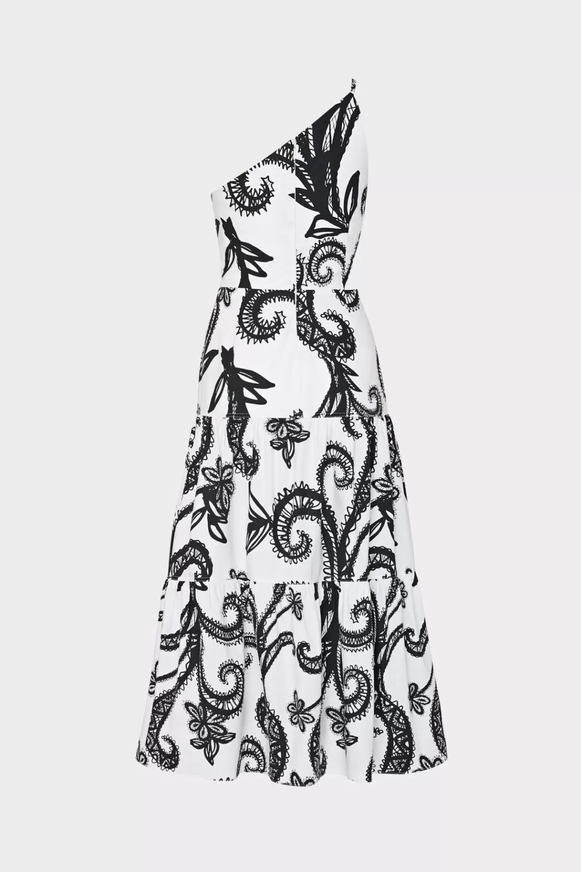 MILLY Jumpsuits & Rompers-Vintage Vine Poplin Dress Black/White