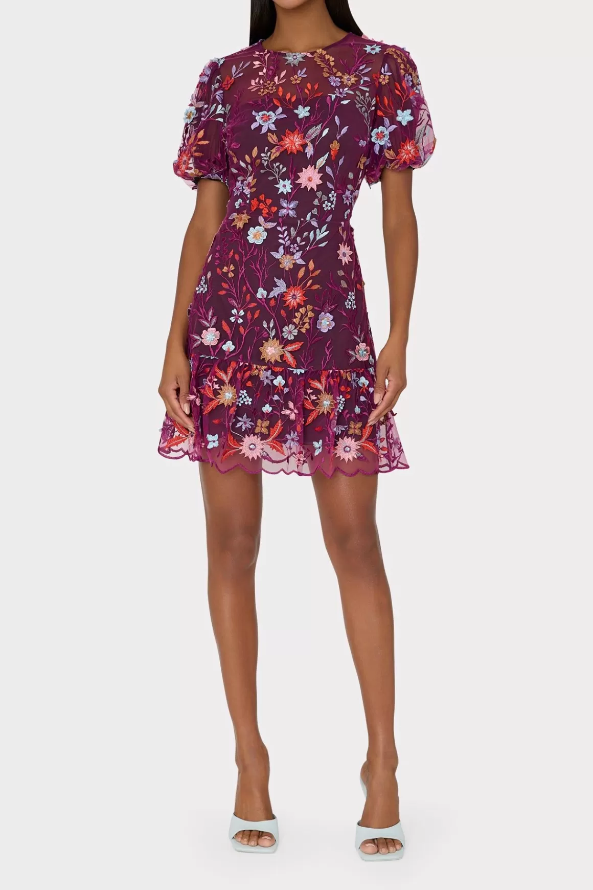 MILLY Jumpsuits & Rompers-Yasmin Tropical Garden Embroidered Dress Multi